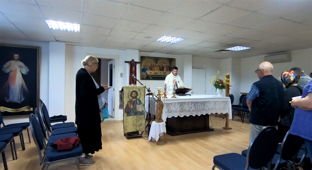 Mass in the house of Virgin Mary in Kusadasi Turkey